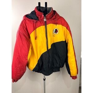 Vintage Chalk Line Washington Redskins NFL Puffer Jacket Red Yellow Black‎ 2XL
